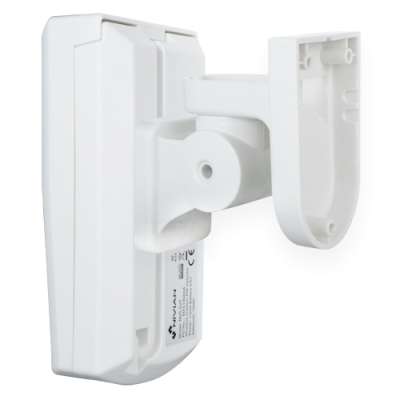 Suporte branco de montagem com dobradiça e etiqueta técnica