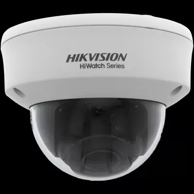 Câmara de vigilância Hikvision HiWatch Series branca com cúpula preta para montagem no teto