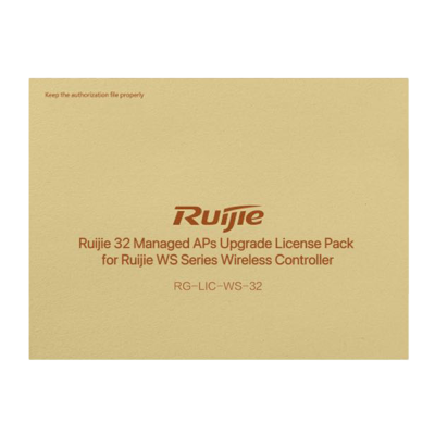 Embalagem bege com texto castanho Ruijie 32 Managed APs Upgrade License Pack