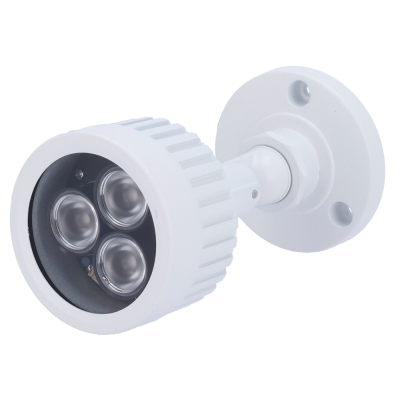 Refletor de iluminação LED branco com três lentes e suporte redondo