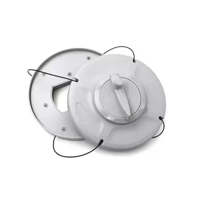 Cabeças de aparador de linha cinzentas com fios pretos