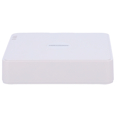 Caixa retangular branca de plástico com texto HIKVISION no topo