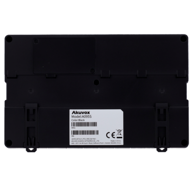 parte traseira dispositivo eletrônico preto Akuvox modelo A095S