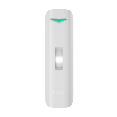 Sensor branco retangular para alarme com indicador LED verde