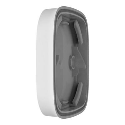 caixa ou suporte de plástico branco e cinzento com interior moldado retangular