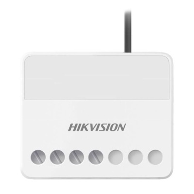 Dispositivo branco retangular HIKVISION com parafusos e cabo preto