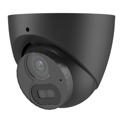 Câmara de vigilância dome preta com lente e sensor