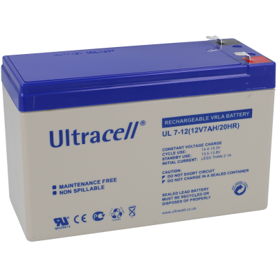 Bateria recarregável Ultracell UL 7-12 branca com tampa azul