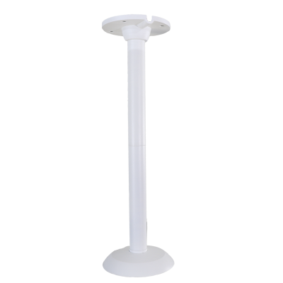 Suporte metálico branco cilíndrico para fixação no teto com base circular