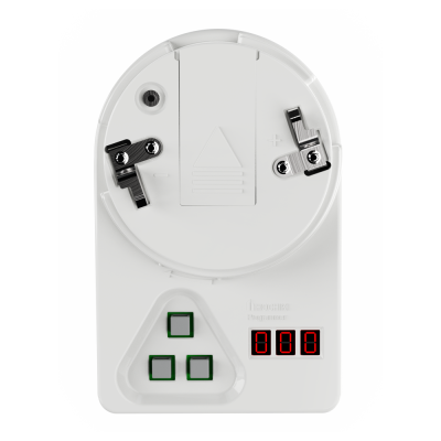 Dispositivo eletrónico branco com display digital e botões