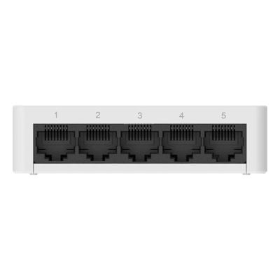 Dispositivo de rede com cinco portas Ethernet numeradas