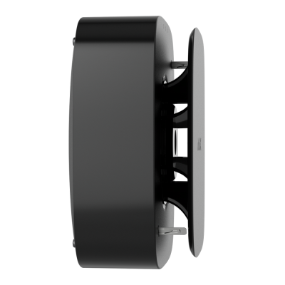 Dispositivo eletrónico preto em visão lateral