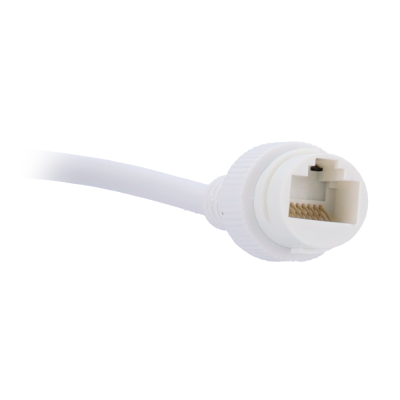 Cabo RJ45 branco com ficha e pontas metálicas