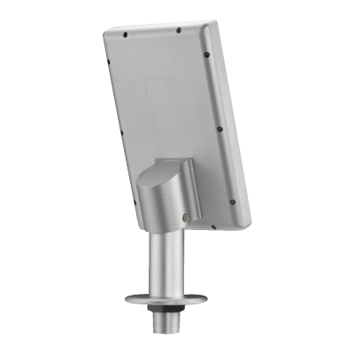 Suporte metálico prateado para dispositivo digital