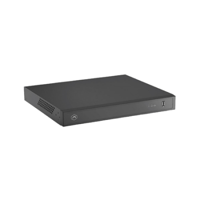 Gravador digital de vídeo preto com entrada USB frontal e ventilação lateral