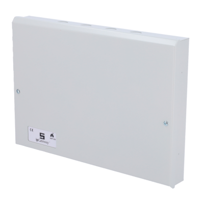 Caixa metálica branca com etiqueta ipGateway