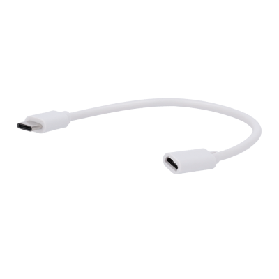 Cabo adaptador branco curto com conectores USB Tipo-C