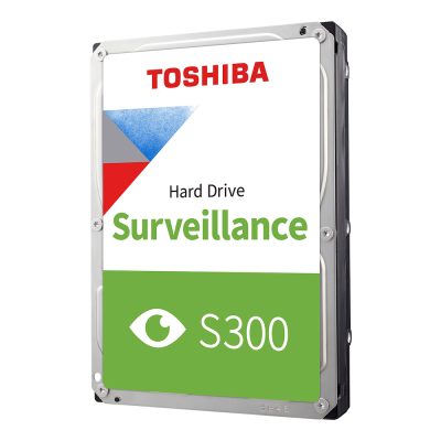 Disco rígido Toshiba S300 para vigilância com etiqueta colorida e corpo metálico