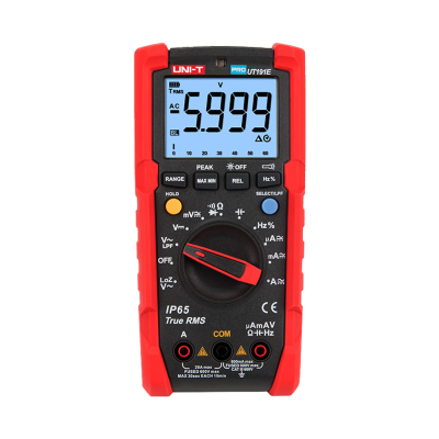 Multímetro digital UNI-T PRO UT191E com display LCD e bordas vermelhas