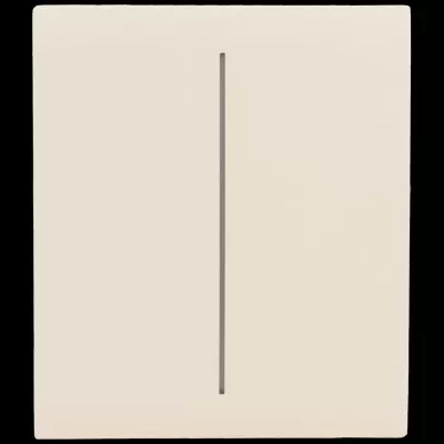 Interruptor de luz bege quadrado com linha central.