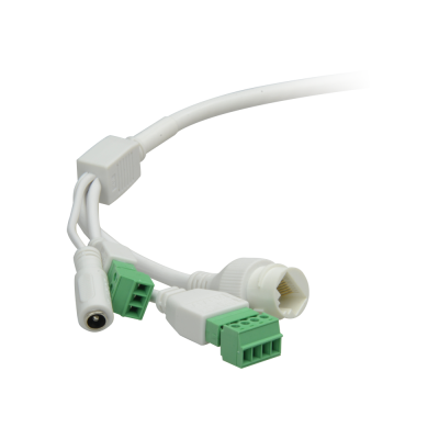 Cabo branco com vários conectores elétricos e de rede