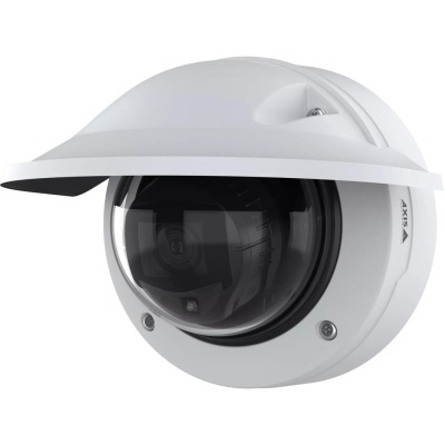 Câmara de vigilância dome branca com visor preto
