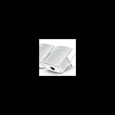 Adaptadores de rede TP-Link brancos com indicadores LED verdes