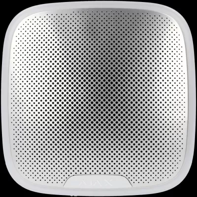 Dispositivo branco quadrado perfurado com texto AJAX