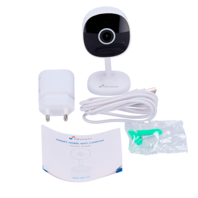 Kit de câmara WiFi inteligente Nivian com acessórios e guia