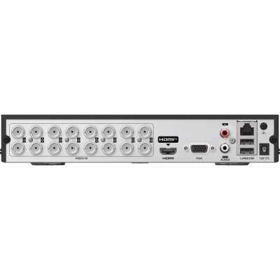 parte traseira de dispositivo eletrônico com múltiplas entradas de vídeo e portas HDMI, VGA e áudio