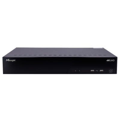 Gravador digital preto com portas USB e texto 4K UHD