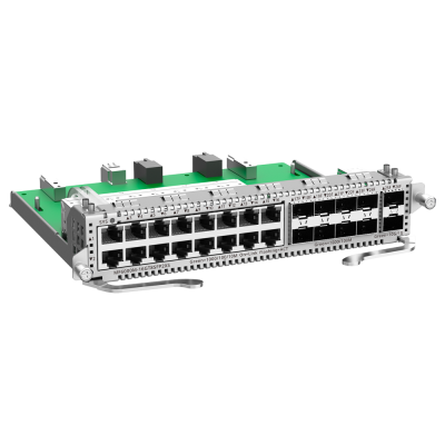 Módulo de rede com 24 portas Ethernet RJ45 e 4 portas SFP