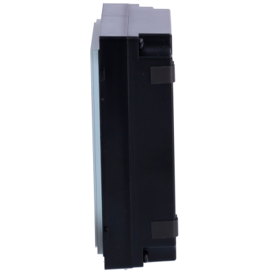 Dispositivo elétrico retangular preto e cinzento para carril DIN