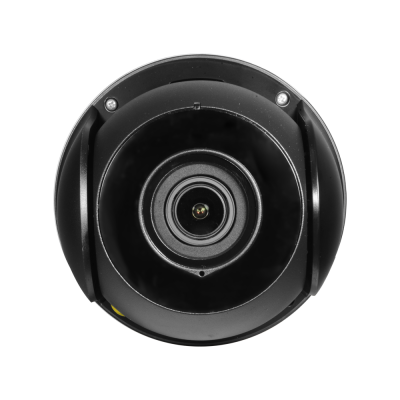 Câmara de vigilância preta circular com lente central