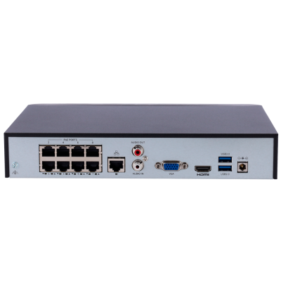 Dispositivo com várias portas, incluindo PoE, VGA, HDMI e USB