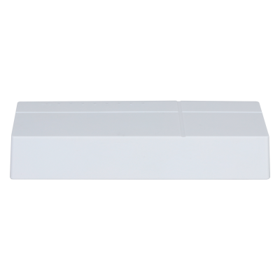 Base branca de plástico com quatro seções distintas e superfície lisa