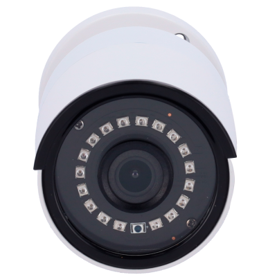 Câmara de segurança com lente circular e LEDs