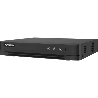 Dispositivo eletrônico preto com logo HIKVISION no canto esquerdo