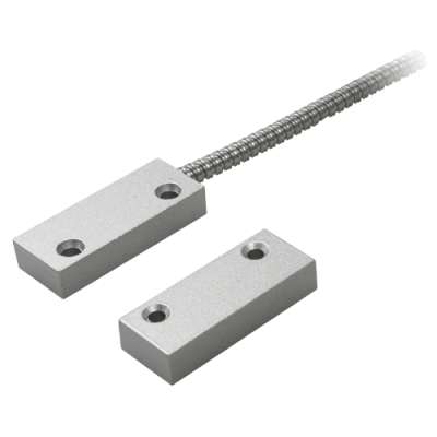 Sensor magnético retangular metálico com cabo e dois orifícios