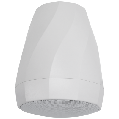 Coluna de som portátil branca com grade metálica