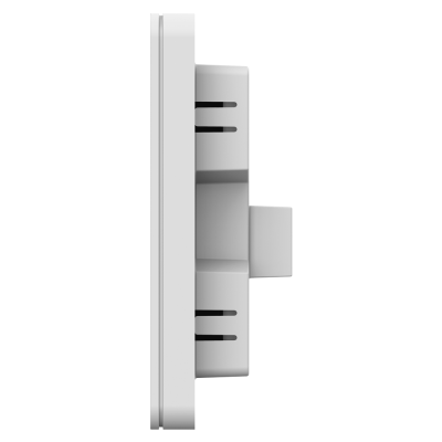 Dispositivo tecnológico branco visto de lado