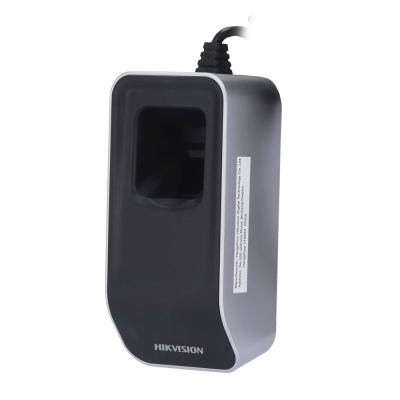 Dispositivo electrónico HIKVISION negro y gris con cables conectados.