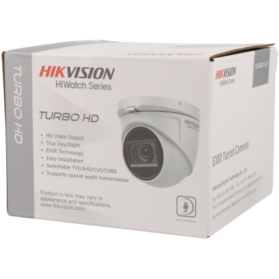 Embalagem branca de câmara de segurança Hikvision Turbo HD com texto e imagem da câmara