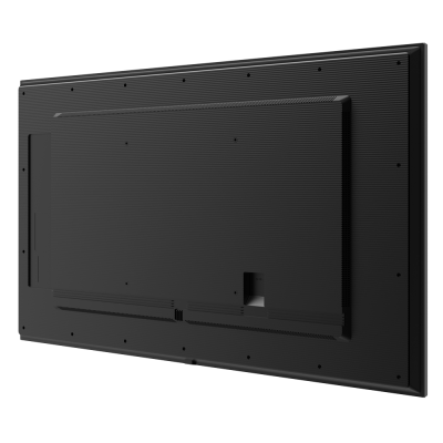 Televisor preto visto de trás com textura de linhas horizontais