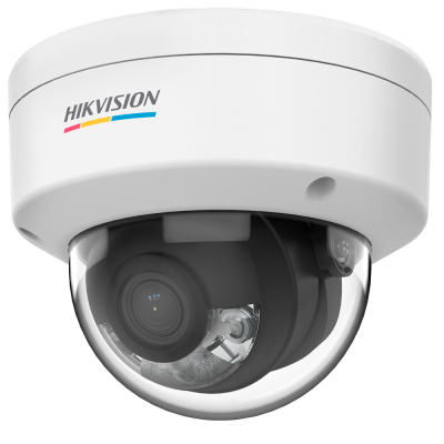 Câmara de segurança domo branca da HIKVISION com lente preta