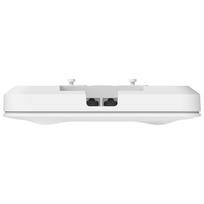 Dispositivo branco com portas Ethernet e botões na parte superior