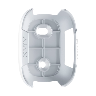 Capa protetora branca com texto VAYY e orifícios ovalados