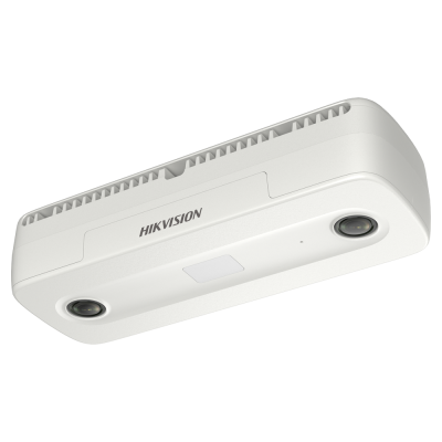 Câmara de vigilância Hikvision branca com duas lentes circulares
