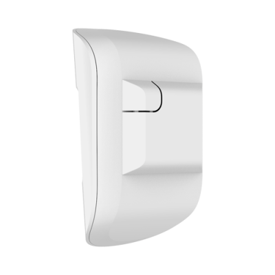 Sensor de movimento branco com design liso e curvo