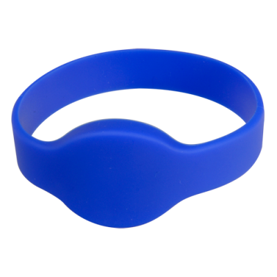 Pulseira de silicone azul com fecho largo oval